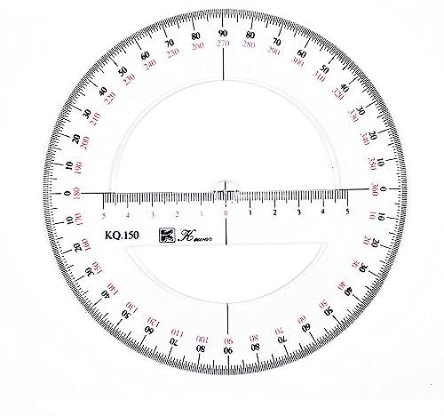2 transportadores redondos completos, herramientas de medición de plástico de 360 grados, matemáticas, semicírculo orgánico, transportador circular, plantilla de dibujo, regla de herramienta de