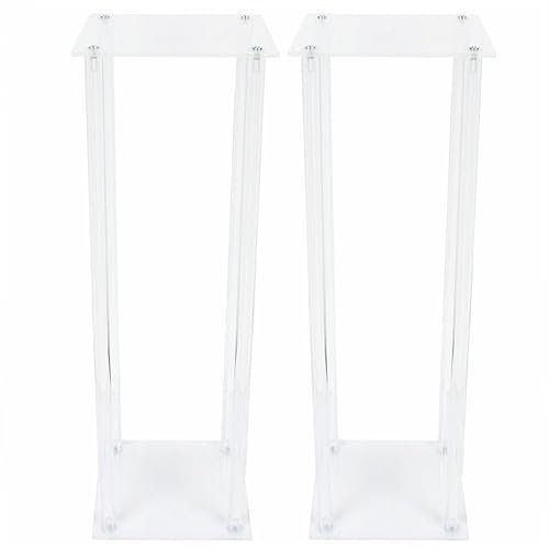 Taozhiyy 2 Stück Blumenständer aus Acryl, Stehend Pflanzenständer, Transparenter Vase, Hochzeiten Tafelaufsätze, Blumenvasen für Verlobung/Jahrestag/Party/Zuhause, 60cm Hoch