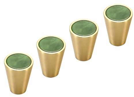 4 Pack Dresser Knobs Cylindrical Furniture Handles Zinc Alloy and Acrylic Wardrobe Knobs Cupboard Door Pulls 6 Colors Available (Emerald Green)
