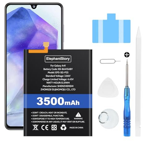 Akku für Samsung Galaxy A41 (SM-A415) 3500mAh EB-BA415ABY Li-Polymer Ersatzakku mit Reparatur Tool Kit