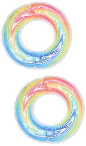 Vaguelly 2st Regenbogen-schwimmring Schwimmringrohr Für Sicherheitsring Schwimmen Tragbarer Schwimmring Glitzer-Pool-Ring Bunter Schwimmring Schwimmreifen PVC