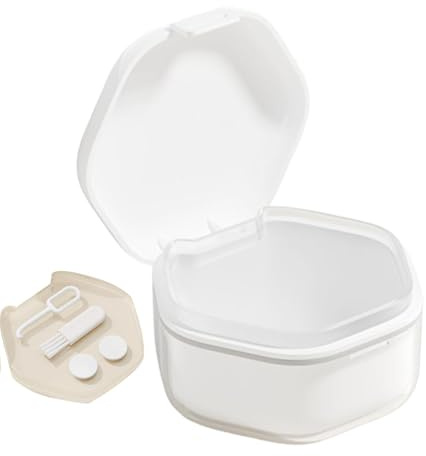 Générique Zahnspangentasche | Tragbare Zahnbox mit Deckel, wasserdicht, Zahnteil-Behälter, kompakter Zahnbehälter für Badezimmer, hygienische Zahnaufbewahrung, für Zuhause und Reisen