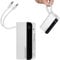 IAIGG Mini Power Bank 10000mAh, Fast Charging Portable Phone Charger with Built-in Cables (Removable), 22.5W USB C LED Display Small Battery Pack for iPhone 14 13 Samsung Galaxy Android Tablet (White)