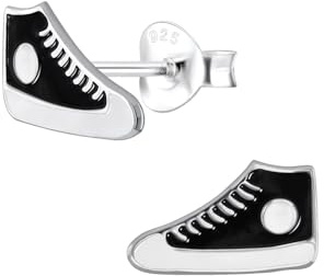 Monkimau Mädchen Ohrringe Sneaker | Ohrstecker aus 925 Sterling Silber | Kinderohrringe hypoallergen