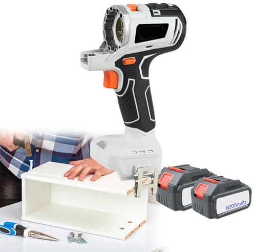 Cordless Power Combo Kit, 10-in-1 Multi-Functional Woodworking Tool Set, 2 x 6.0Ah Battery & Tool Box, Power Tool Combo Kits, for Homes and Gardens