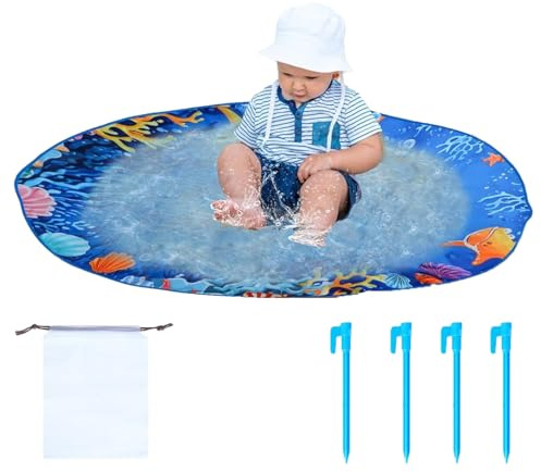 Pool Kinder | Strandmatte Planschbecken mit Tragetasche, Wasserspiel und Sand tragbar Outdoor für Picknick und Reise