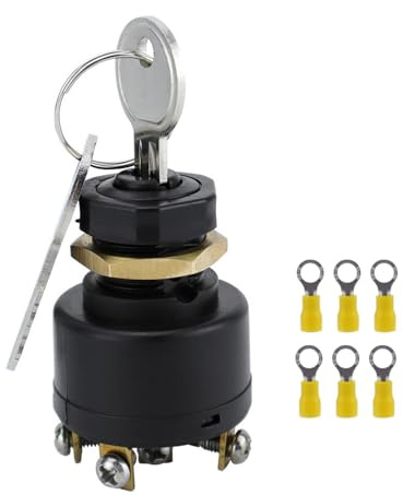 Barcos de 12 V, 3 posiciones, motor de encendido de posición, interruptor de arranque de 3 posiciones, con 2 llaves de arranque