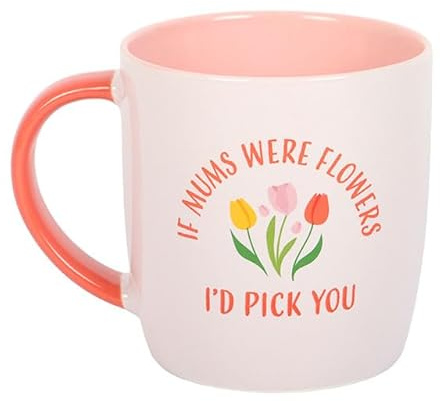 If Mums were Flowers Tulip Mug | 350ml Ceramic Coffee Mug with Sentimental Message & Floral Design | Mother's Day or Birthday Gift for Mum | Dishwasher & Microwave Safe