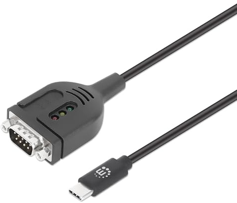 USB-C auf Seriell DB9 / RS232 Adapterkabel/ Konverter 1 m Stecker/ Stecker PL2303GT-Chipsatz doppelt geschirmt schwarz