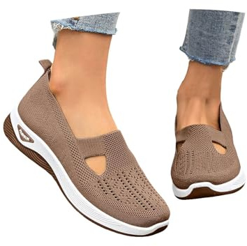Zapatillas Mujer Fascitis Plantar Calzado Fascitis Plantar Mujer Ancho Especial Zapatillas Deportivas Ortopedico Sin Cordones Transpirables Antideslizantes Zapatos Deporte Malla Cómodas Verano