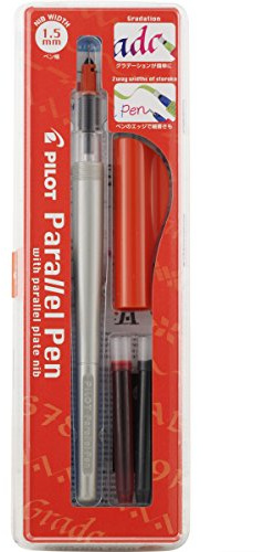 Pilot Parallel Pen 2-Color Calligraphy Pen Set, with Black and Red Ink Cartridges, 1.5mm Nib (90050)