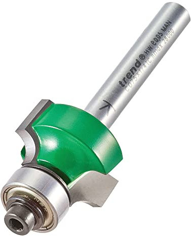 Trend CraftPro Guided Rounded Over Router Cutter Bit, 1/4 Inch Shank, 4.8mm Radius and 12.7mm Cut Length, Tungsten Carbide Tipped, C075X1/4TC