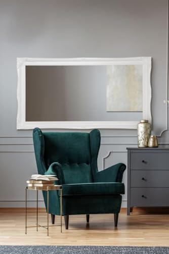 4Ft6 X 2Ft6 137cm X 76cm Large White Ornate Shabby Chic Big Wall Mirror Bargain
