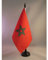 AZ FLAG - Drapeau De Table Maroc 21x14 cm - Petit Drapeau Marocain De Bureau 100% Polyester Avec Hampe De 25cm Et Socle En Plastique Noir