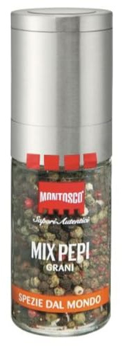Mix Pepi in Grani Montosco Nero, Rosa, Verde e Bianco Con Macinino Barattolo 35g