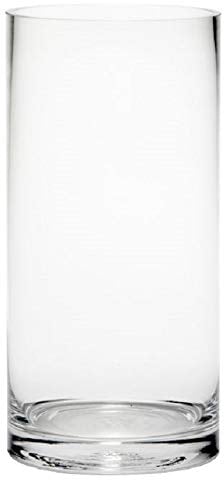 25cm x 12cm Classic Clear Glass Cylinder Vases, Handmade Good Value Wholesale Flower Vases