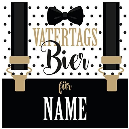 Herz & Heim® Bier-Etikett mit Namen - Vatertagsbier - selbstklebend für Bierflaschen zum Vatertag 24 Stück