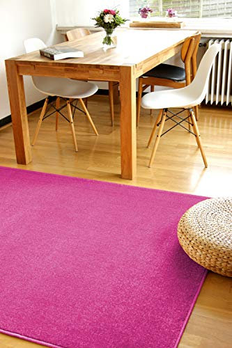 floor factory tappeto moderno Kolibri rosa fucsia 200x200cm pelo corto in colori vivaci e facile da pulire