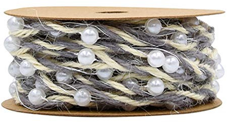 Egurs 5 m de Ficelle en Jute pour travaux manuels, Gris