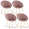 WOLTU Set di 4 Sedie sala da pranzo Sedie cucina moderne poltrona, Adatte per Sala da pranzo Soggiorno, Camera da Letto, Schienale, Tessuto di velluto, Oro Metallo, Rosa BH217rs-4