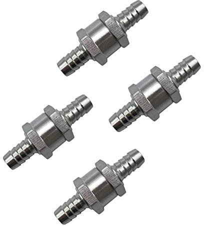 Takpart Lot de 4 valves anti-retour en aluminium pour carburant essence diesel huile végétale (10 mm)