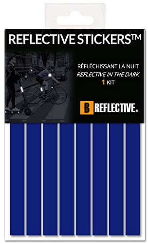 B REFLECTIVE - Kit 8 Aufkleber Retro Reflektierende Bänder Roller, Fahrrad, Motorrad,... - Aufkleber Multi Supports - 3M™ Technologie - Hohe Sichtbarkeit - Optimierte Haftung - Schwarz