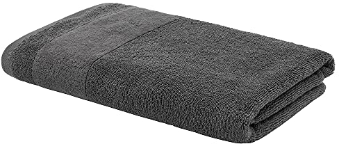 LOOKS by Wolfgang Joop Handtuch 50x100 cm – 100% Baumwolle Luxus Handtücher mit Aufhänger & Logostick, Handtuch grau