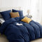 BEDSURE Bettwäsche 220x240 3teilig Marineblau - 1 Bettbezug 240x220 cm + 2 Kissenbezüge 80X80 cm, ÖKO-TEX Bettwäsche-Sets Blau Polyester Mikrofaser mit Reißverschluss