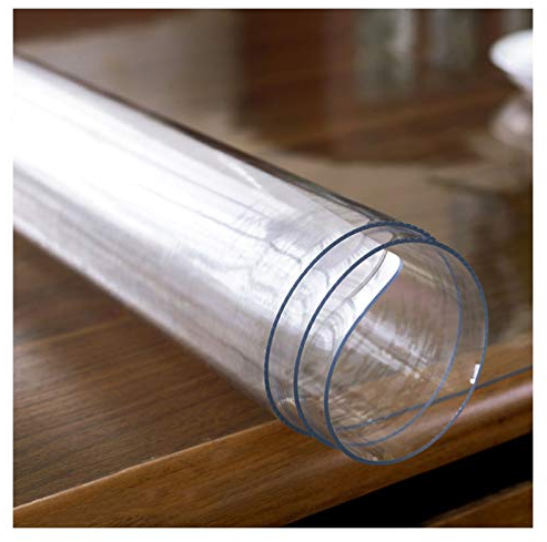 LSSB Impermeabile Tovaglia di Plastica PVC Trasparente Tabella Pad Fonoassorbente Scuff Resistente Sottopiatto Protezione Pavimento per Superfici in Legno Night Stand Ufficio, 4 Spessori
