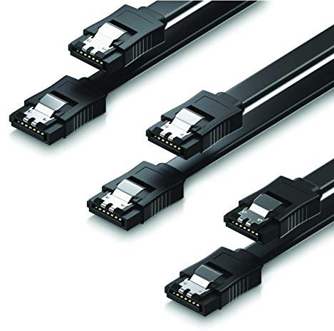 G-MOTIONS - Câble SATA III 6 GB/s - 50 cm - Pour Disque Dur SSD/Lecteur CD DVD/câble de données avec loquet de Verrouillage/Compatible SATA I et II (Droit)