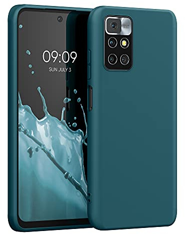 kwmobile Housse Compatible avec Xiaomi Redmi 10 (2021/2022) Coque - Housse de téléphone Protection Souple en Silicone - pétrole Mat