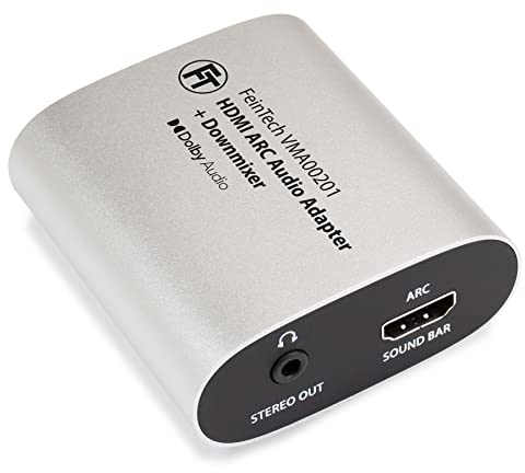 FeinTech VMA00201 HDMI-ARC Audio TV Adapter mit Dolby Digital Decoder Konverter für Kopfhörer Stereo-Anlage mit Lautstärke-Steuerung Soundbar-Passthrough