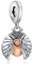 Annmors Jewelry Charme 2022 Ladybird & Heart Anhänger S925 Sterling Silber Bracelet Bead with Cubic Zirconioa für Europäische Armbänder Halskette,Schmuck Geschenk für Damen Herren