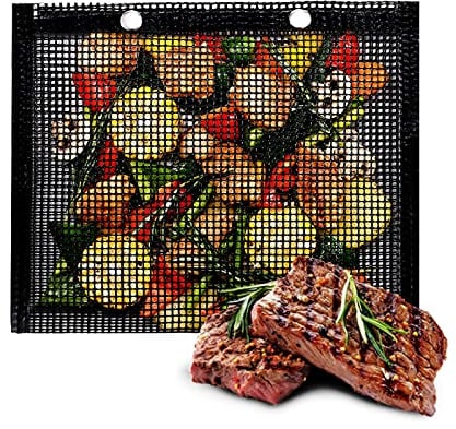 BBQ Mesh Grill Bags Barbecue Tools Reusable Grilling Pouches for Charcoal, Gas, Electric Grills - Heat-Resistant, Non-Stick Barbecue Bag(9.45x5.5inch)