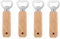 Flaschenöffner, 4 Stück Natur Holzgriff Bier Flaschenöffner mit Tragbare Lochdesign Edelstahl Kapselheber Großes Geschenke für Männer Weihnachts Neujahrs Party