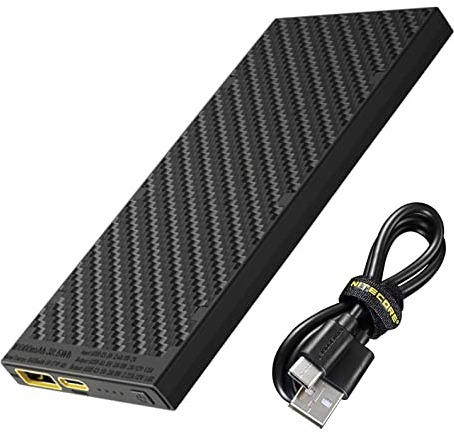 Nitecore LifeMods NB10000 GEN II Batterie Externe Ultra Fine 10 000 mAh à Charge Rapide avec Double Sortie USB et USB-C et câbles pour téléphones, Lampes de Poche et Lampes frontales