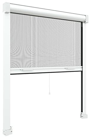 Zanzanet - Zanzariera verticale a Molla No Fori da 42 mm 60x80cm in Kit Fai da Te - Testate a Espansione per non Forare i muri Riducibile e Regolabile a misura per Finestre Disponibile in 9 colori
