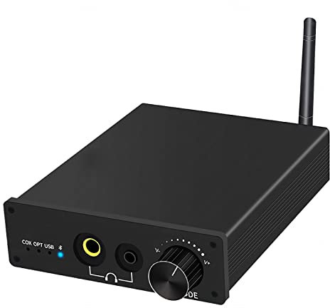 Audio Decoder, Bluetooth 5.1 Audio Receiver, DSD-DC Decoding Playback, 6.5mm + 3.5mm Dual Output, With Audiophile DAC AptX HD Low Latency for AV Receiver/Stereo Amplifier
