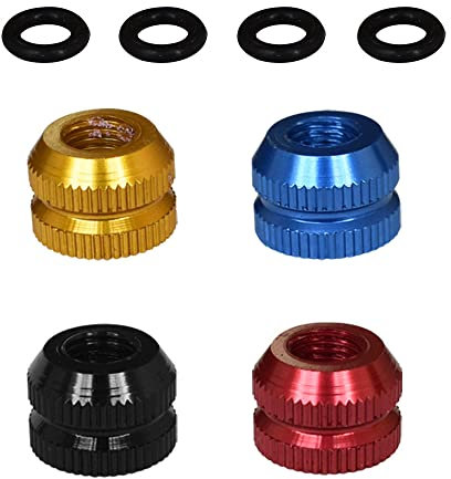 Pirhosigma 4 pcs 4 Color Bike Tire Presta Vacuum Nut Bicycle Inner Tube French w/O-Ring Sealed for Mountain Bikes Road Bikes