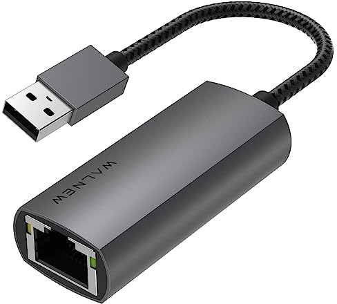 WALNEW USB 3.0 Ethernet Adapter, 1Gbps Gigabit USB Network Adaptor, USBA to RJ45 Female Lan Cable Converter for Mac,Macbook Pro/Air,HP/Dell XPS/ASUS/ACER Laptop,Desktop Computer PC,Chromebook,Surface