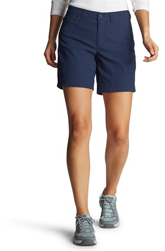 Eddie Bauer Women's Fixed Waist Active Performance Rainier Shorts, Med Indigo, 4
