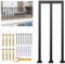 SCGSJZH Geländer Treppen Schwarz, U/M-förmiger bodenmontierter Handlauf, modernes schmiedeeisernes Brüstungsgeländer, Garten-/Korridor-/Loft-/Innentreppengeländer (100cm, M-Typ)