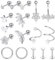 LOLIAS 17 Stück Helix Piercings 316L Chirurgenstahl Piercing Ohr Silber Helix Conch Tragus Piercing Set Damen