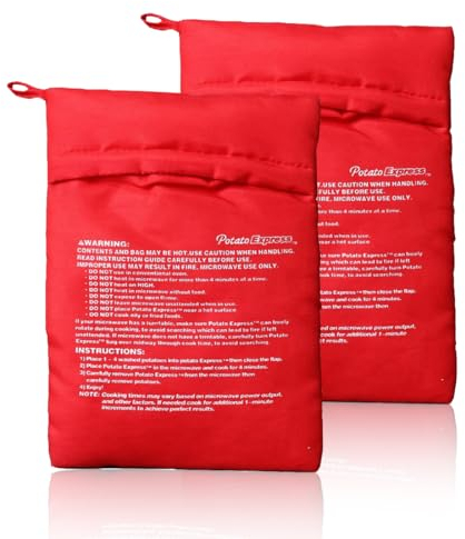 MenYiYDS 2 Pcs Mikrowellen-Kartoffelbeutel, Mikrowellen-Kartoffelkochbeutel, Kartoffel-Backbeutel, waschbare und Wiederverwendbare Mikrowellen-Kartoffelbeutel für Pellkartoffeln in der Mikrowelle