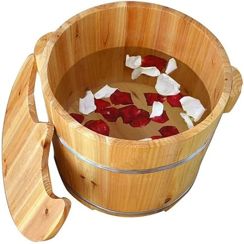 Wooden Foot Basin,Oak Foot Tub Basin,Smooth and Delicate Pedicure Barrels Pedicure Bowl Spa Massage for Soaking Feet Massager Foot Tub Foot Spa Bath Massager