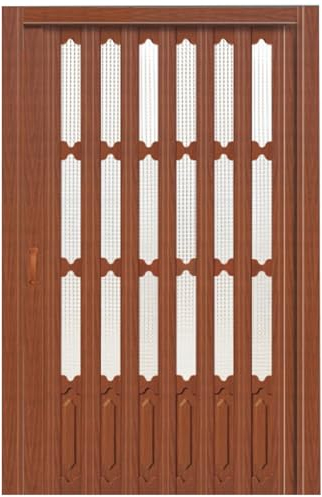 Puerta Plegable Puertas Plegables De Cristal Marrón Para Interior, Separador De Ambientes Moderno De PVC, Puerta De Acordeón Para Armario, Dormitorio, Baño, Cocina, Despensa. ( Color : Brown , Size :