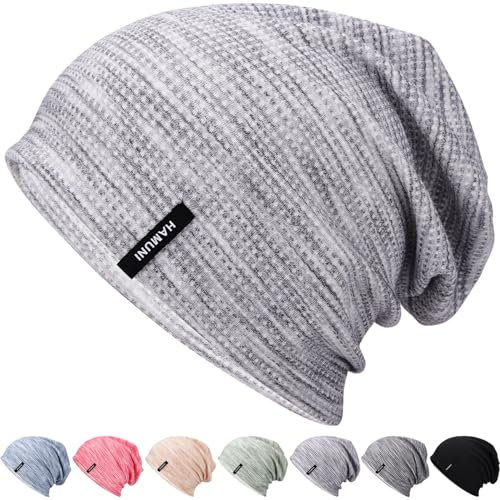Mütze Herren Slouch Beanie Mütze Damen Leicht Winddichte Dünne Mütze Weiche Atmungsaktiv Longbeanie Ideal für Frühling Herbst und Winter