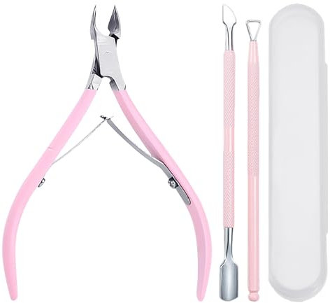 Lot de 3 outils de coupe d'ongles, coupe-cuticules en acier inoxydable, repousse-cuticules et coupe-cuticules pour ongles, ongles des orteils