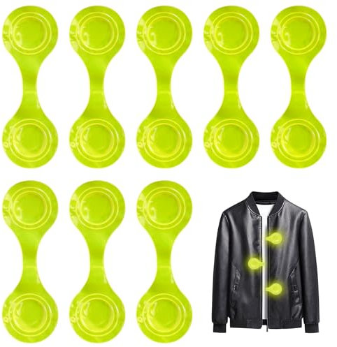 Magnetische Reflektoren 8 Stück Reflektoren Kinder Reflektierende Ansteckmagnete Reflektor Schulranzen Reflektor Clips Anhänger Reflektoren für Rucksack Kleidung Jacke Kinderwagen (Neongelb)