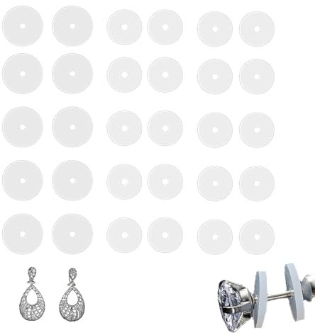 30 Stück Anti Wildfleisch Piercing Disc,7mm 9mm Anti Wildfleisch Disc,Wildfleisch Salbe,Gemischte Größe Für Transparente Silikonscheiben Zu Stabilisieren Ohrringe Stopper Earlobe Unterstützung Patches